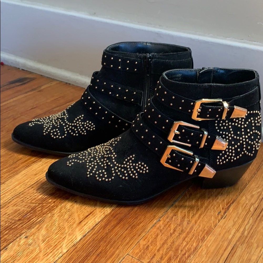 Topshop black studded booties. Gently used.
